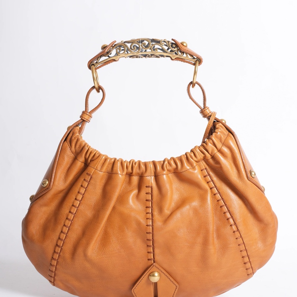 Yves Saint Laurent Camel Leather Vincennes Mombasa Hobo Bag